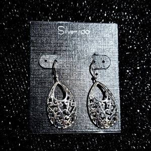 Sterling Silver Scrolled Dangle Earrings